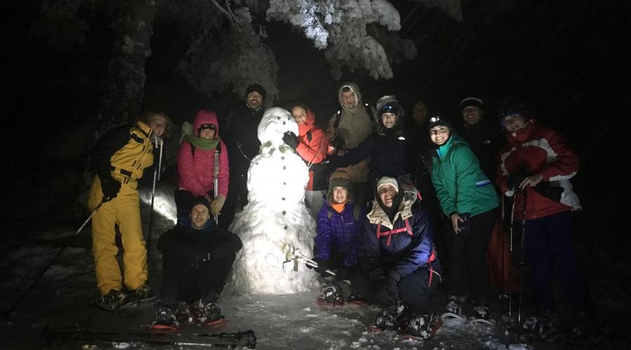 Raquetas de Nieve bajo la Luna Llena